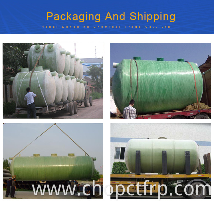 Fiberglass portable wastewater treatment sewage clarifier frp septic tank